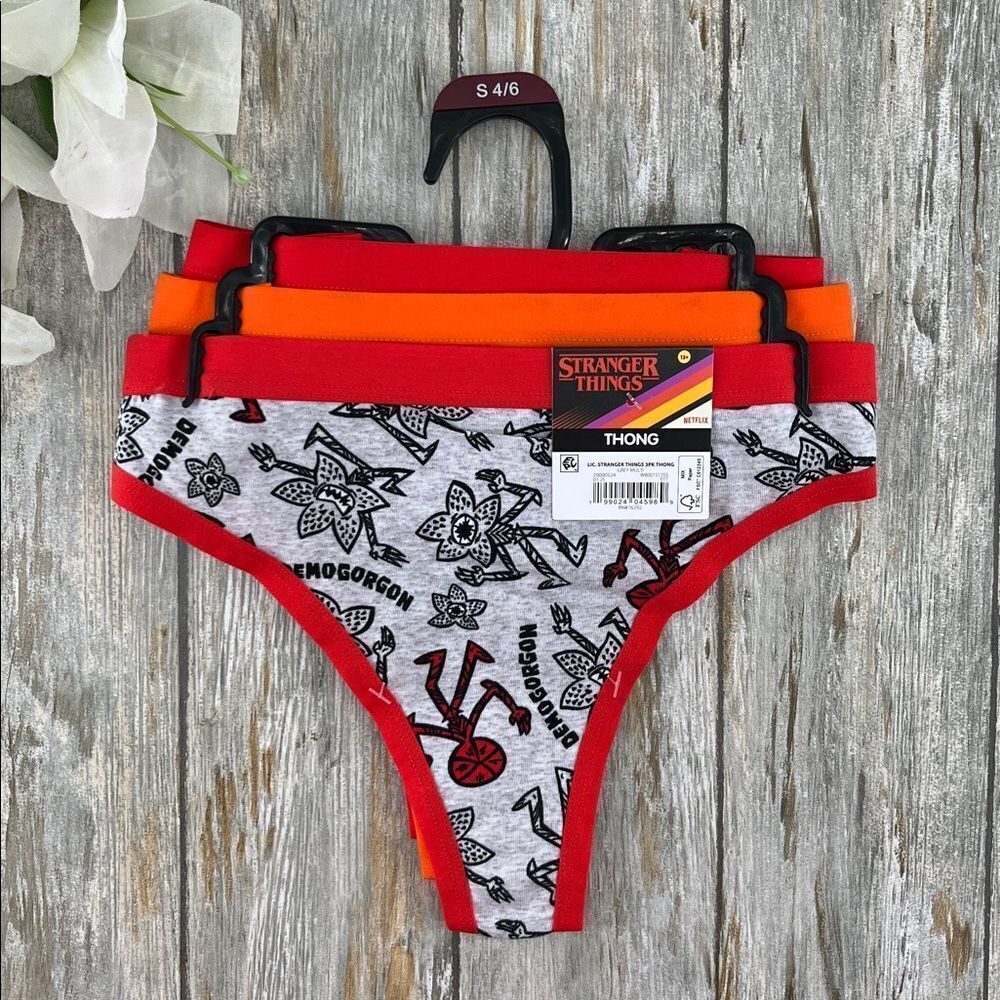 Stranger Things Halloween Thong Panties Underwear 3-Pack Size S